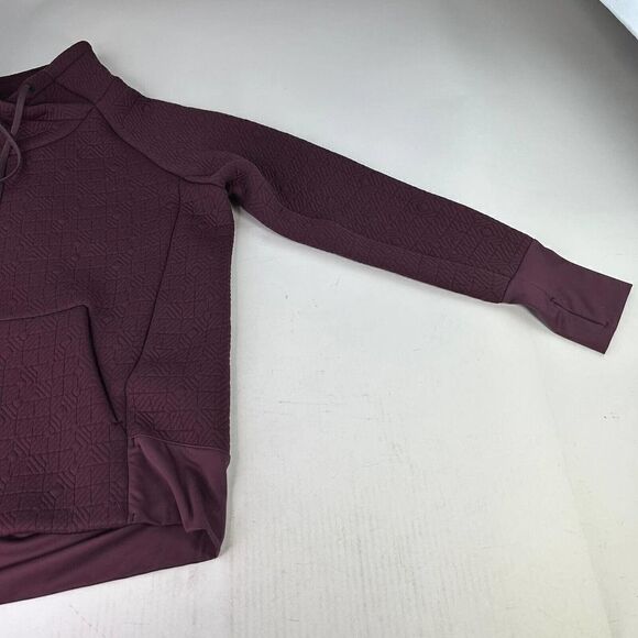 Athleta Ladie Tops Athleta Eggplant Purple Textured Sweatshirt Size M Turtleneck - Picture 6 of 15